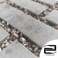Tile square pebble  low 2 n2