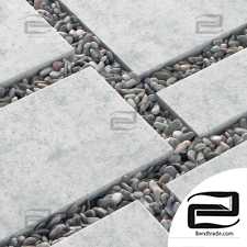 Tile square pebble n8 low