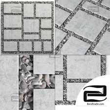 Tile square pebble n8 low