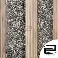 Wall Wood pebble decor n1