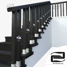 Stairs made of blackened oak artdeco