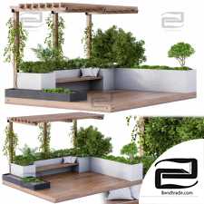 Exterior Roof Garden, Landscape Furniture with Pergola