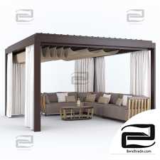 Exterior Garden gazebo with sofa Eivissa Ethimo