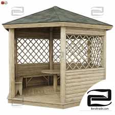 Garden gazebo made of wood 04