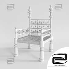Rush Seat Throne Armchair1