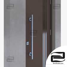 The entrance door is modern