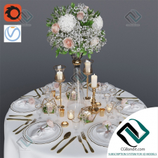 Wedding table setting tableware