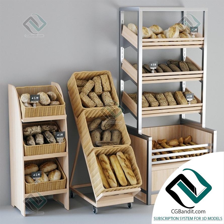 Bread rack Bread display rack Superior 3D model download on Bendtrade in 3d  max, 3ds, obj, fbx format, Vray materials, Corona Render