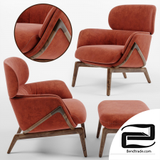 Elysia Lounge Chair and Nino Ottoman