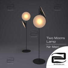 Two moon floor lamps
