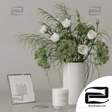 Decorative set Decor set with a green bouquet