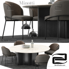 Table and chair Table and chair Minotti Fil noir
