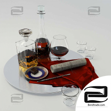 Set with decanter for whiskey and cognac