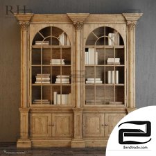 Cabinets RH Palladian Salvaged Pine Library Bookcase Double