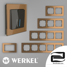 Glass frames for sockets and switches Werkel Favorit (bronze)