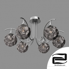 Ceiling chandelier with glass shades Eurosvet 70102/6 silver Clio