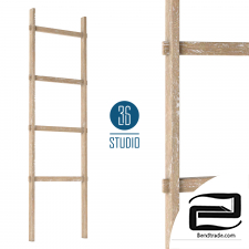 Wooden decorative staircase model D102 from Studio 36