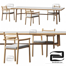 Table and chairs UKIYO by TRIBU