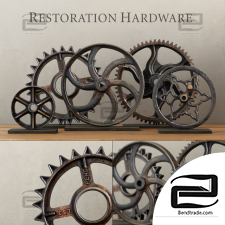 WHEEL & GEAR COLLECTION decor of five gears from RH
