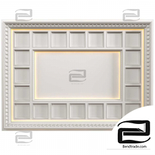 Coffered ceiling with lighting