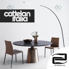 Cattelan italia set, table chair floor lamp Decor