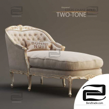 Eloquence Louis Chaise in Gold Taupe Two-Tone