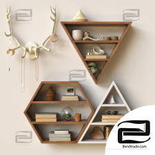 Decorative set Decor set Triangular shelves