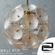 Hanging lamp West elm Glass Disc Round Pendant