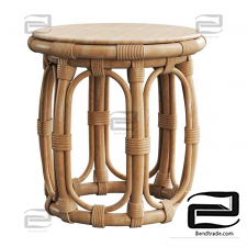 Round Natural Rattan Accent Tables