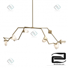 Hanging lamp brushed brass Roll & Hill pendant lamp