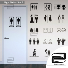 Signs stickers on the toilet door Decals stickers on the toilet door