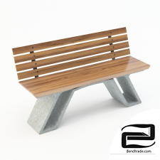 wooden bench 3D Model id 15083