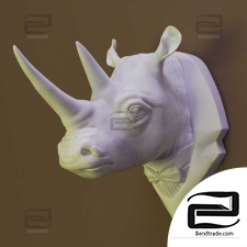 Rhino head sculptures