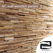 ART wall made of planks ART plank wall