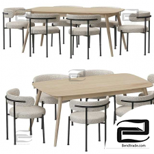 Inesse Boucle Ivory Dining Table