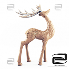 Sculptures Sculptures Deer gold