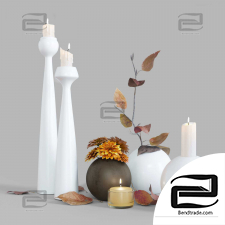 Flowers with candlesticks set