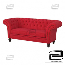 Sofas Red Velvet Sofa with Arms