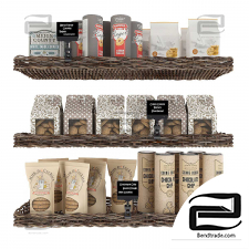 Shelves with products