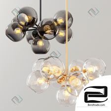 Hanging Lamp Staggered Glass Chandelier 9 Light