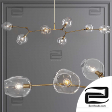 Pendant Lamp 8-globe Branching Bubble