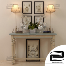 Veranda console with decor