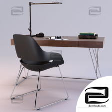 Table and chair Maestrale Desk & Eva by Zanotta
