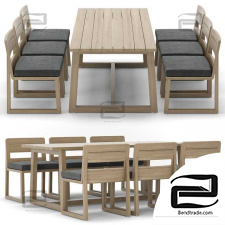 RH Outdoor Sebastian rectangular Table and chair
