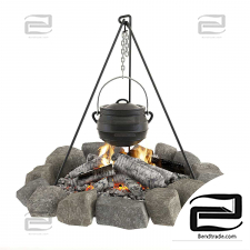 Cauldron on the fire