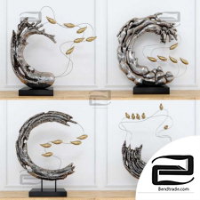 Abstract RESIN sculpture with birds