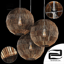 Lamp sphere rattan n1