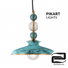 Brass suspension with glass balls ART. 5423 from Pikartlights