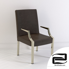 Oka Leather dining chair with arms