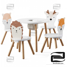 Children's table and chair Dandelion & Animal by Great little